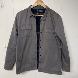 O'Neill Button Down Fleece Snap Super Fleece Shacket Y2k Faded Gray Men M GUC*